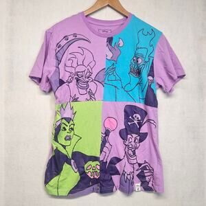 Disney Loungefly Villains Squares Unisex Tee T-Shirt Purple Multicolor Medium